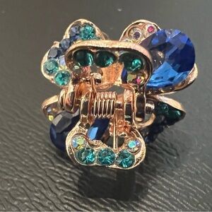 Elegant Blue and Gold Butterfly Hair clip NWOT